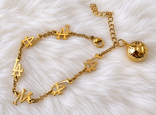 LA- Inspired Charm Bracelet w| Mini Baseball